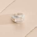 Ribbed Cabochon Statement Ring