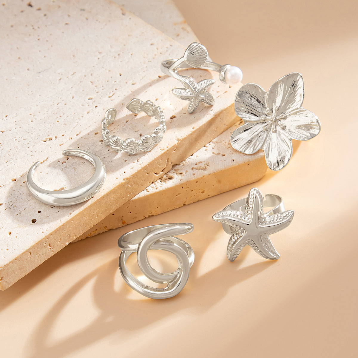 Tropical Bloom Ring Set