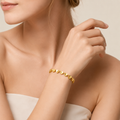 Textured Heart Link Bracelet
