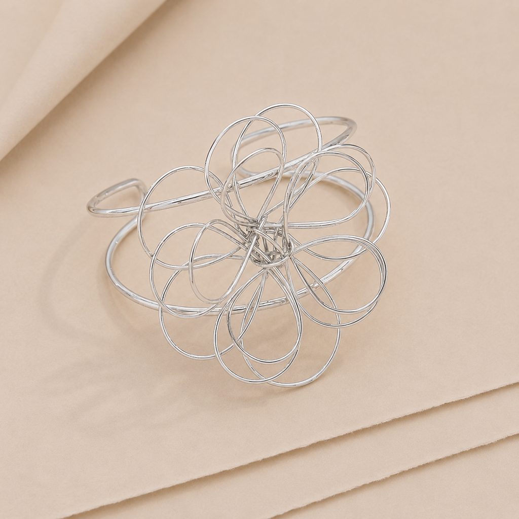 Sculptural Flower Cuff Bracelet