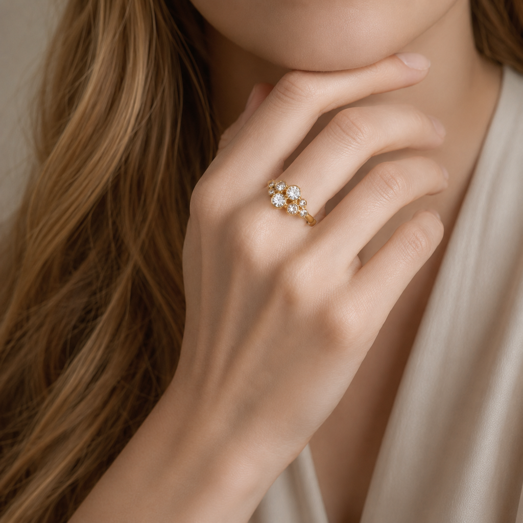 Sculptural Sparkle Ring