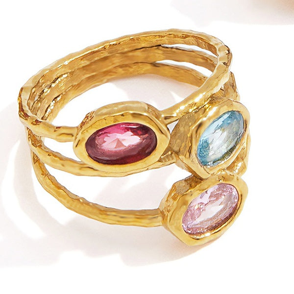 Mixed-Cut Gem Ring