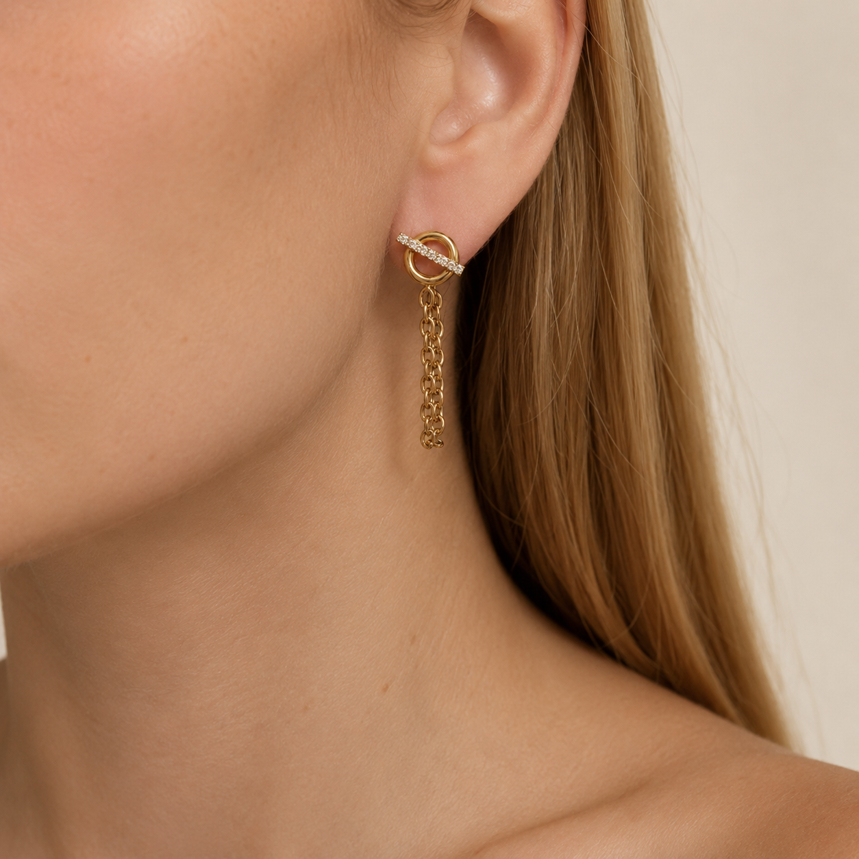 Toggle Chain Drop Earrings