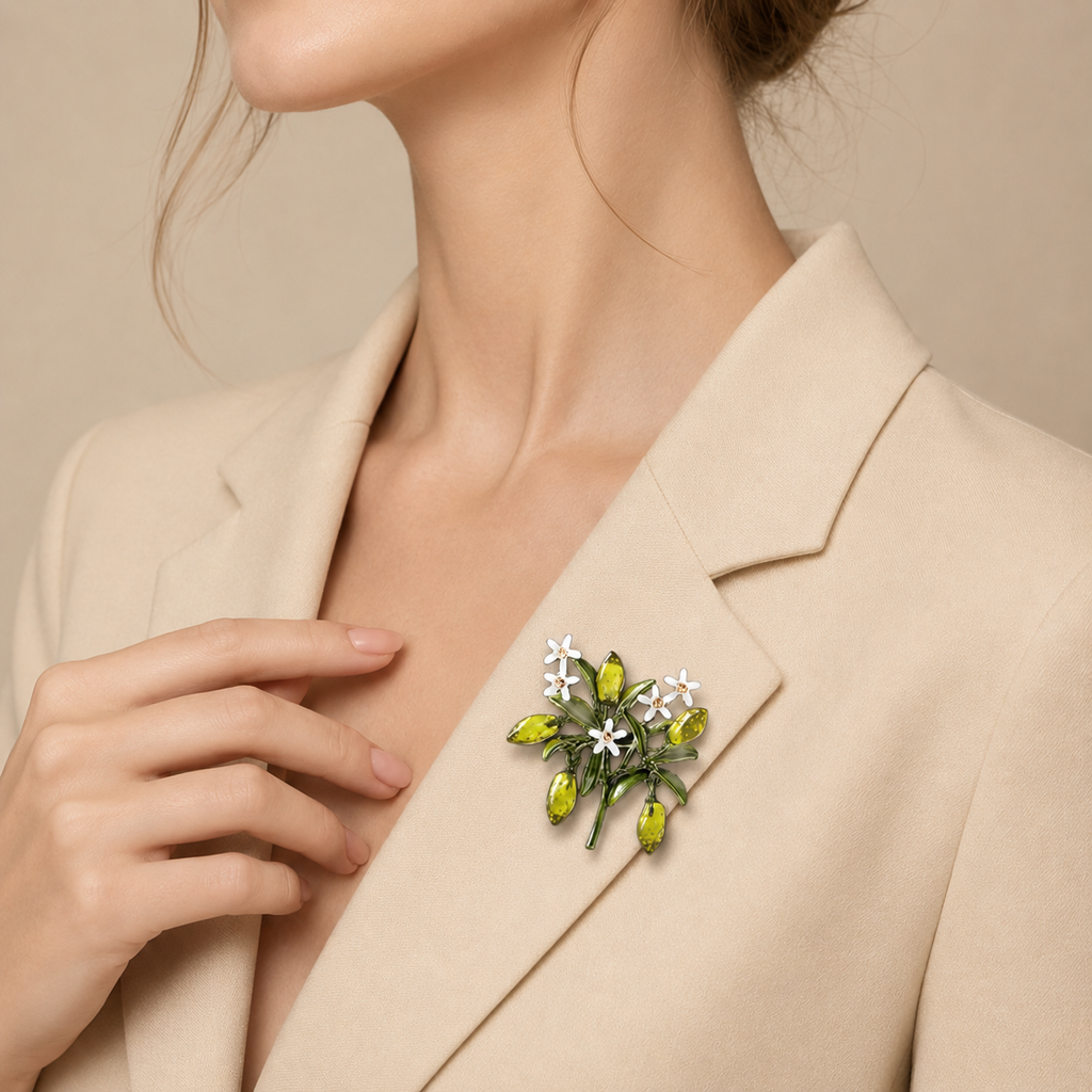 Lemon Blossom Botanical Brooch