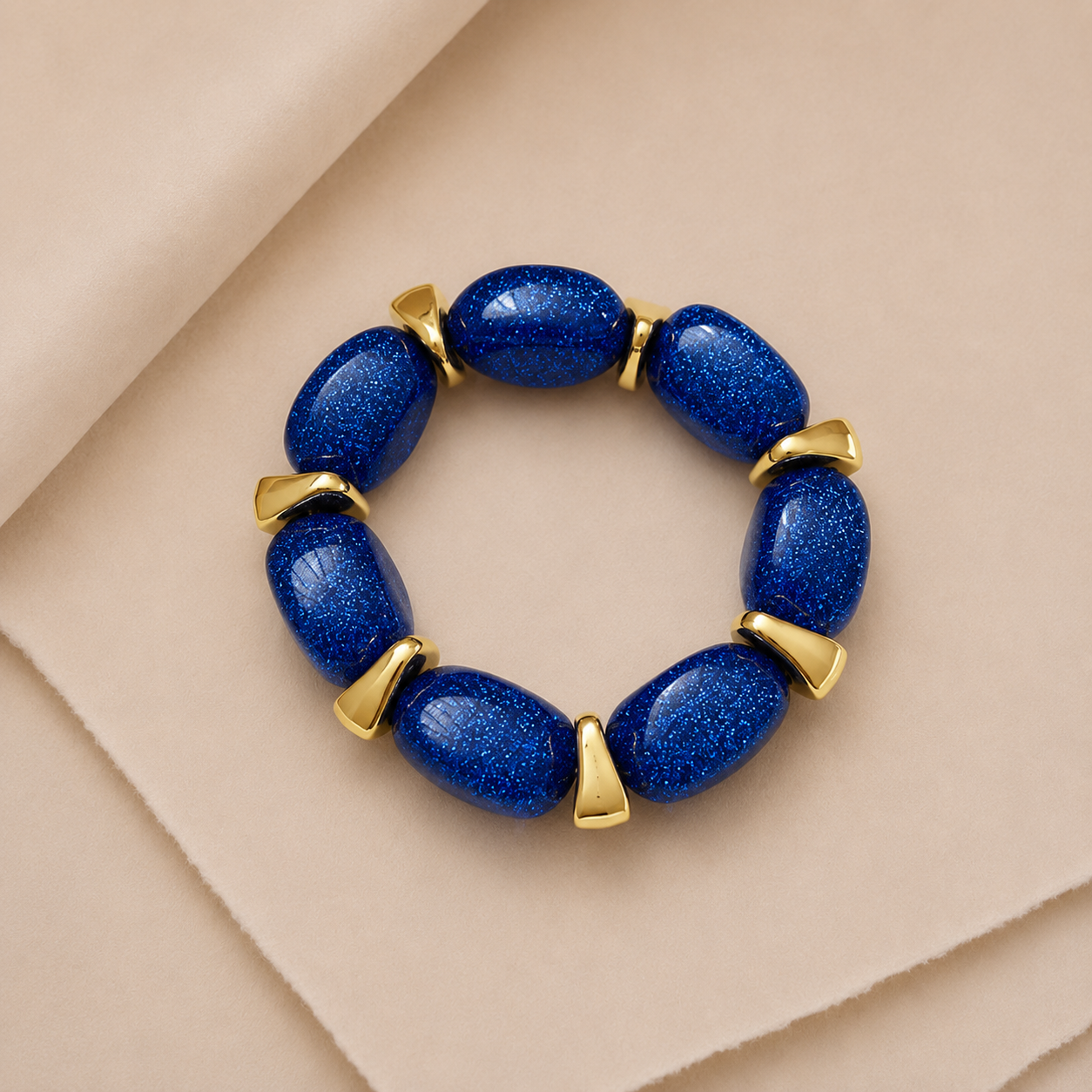 Chunky Glitter Bead Stretch Bracelet