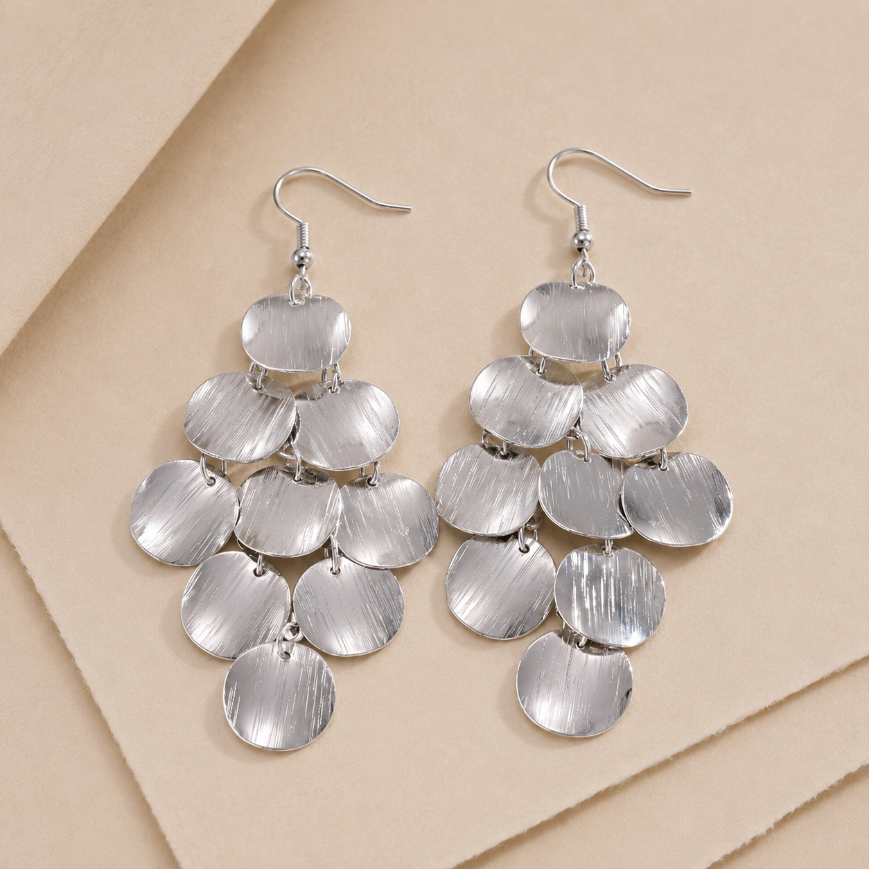 Disc Chandelier Drop Earrings