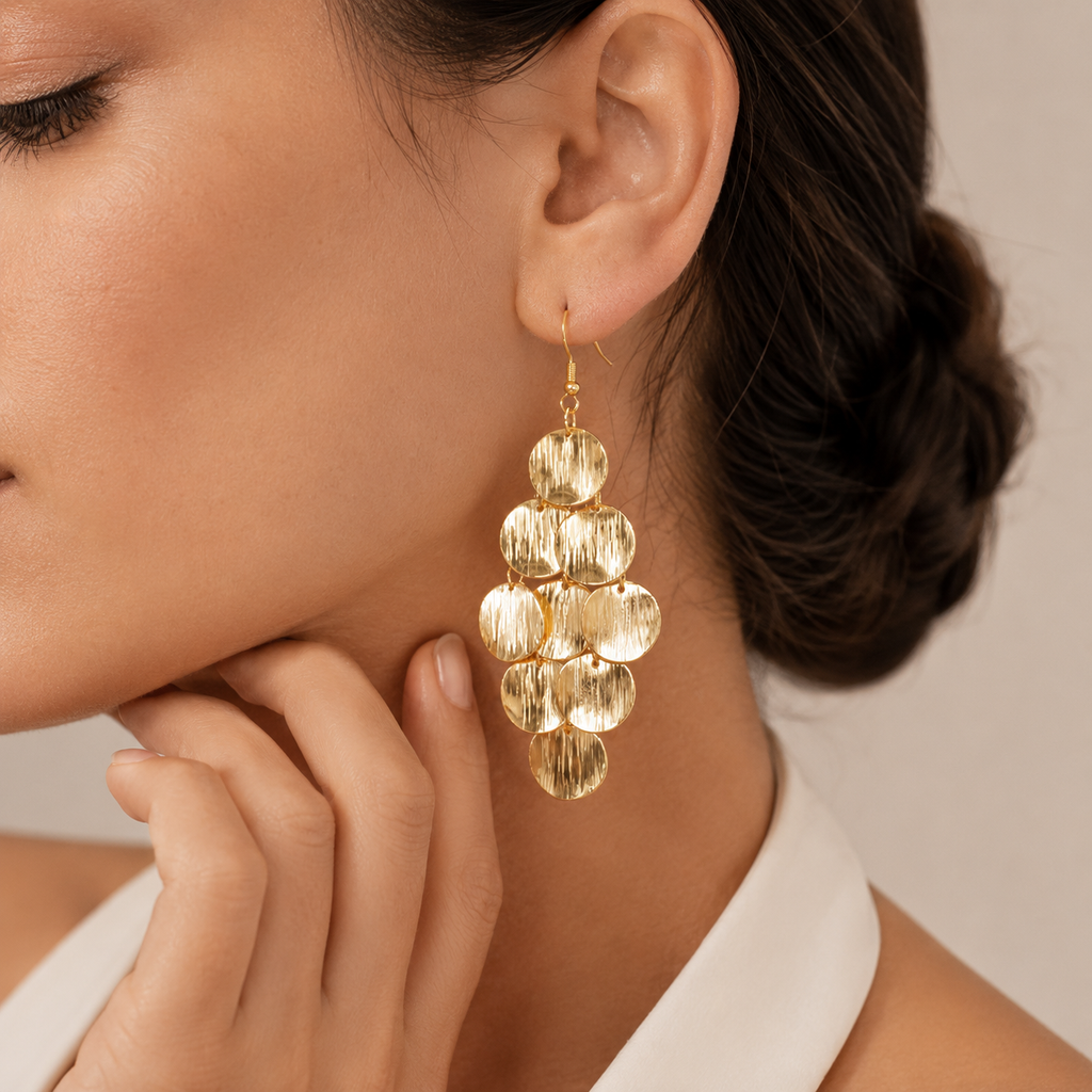 Disc Chandelier Drop Earrings