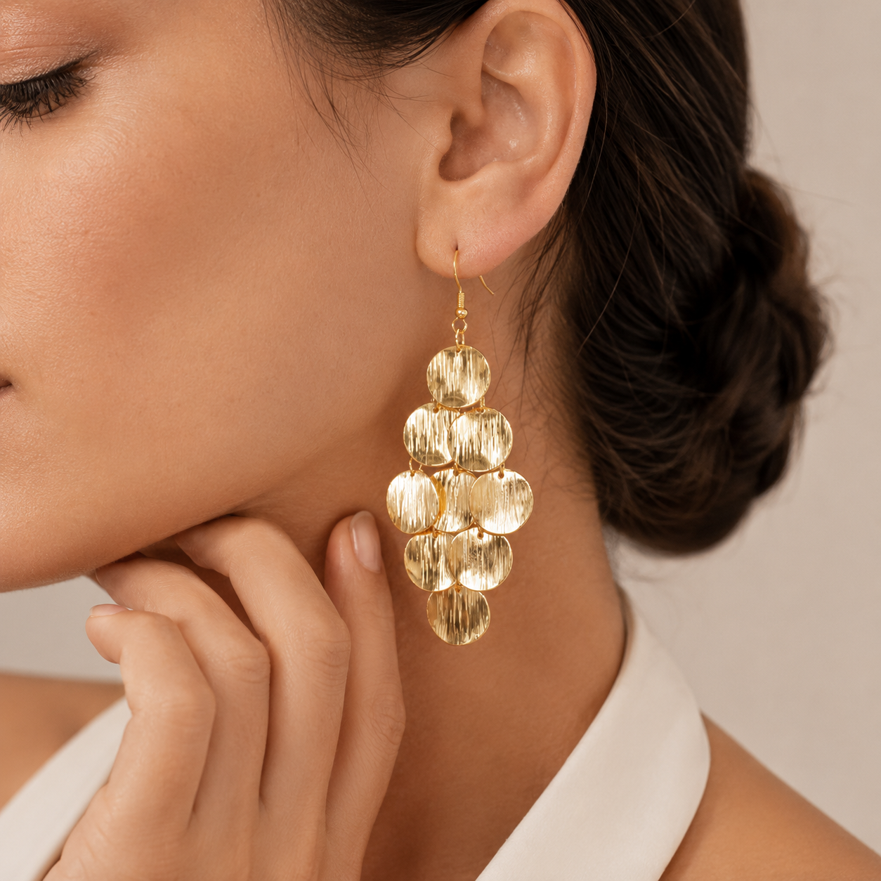 Disc Chandelier Drop Earrings
