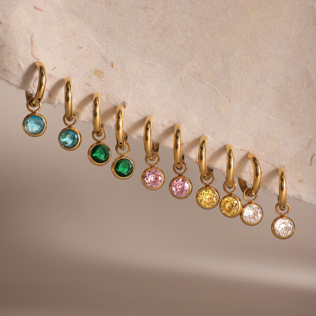Gem Drop Hoop Earrings