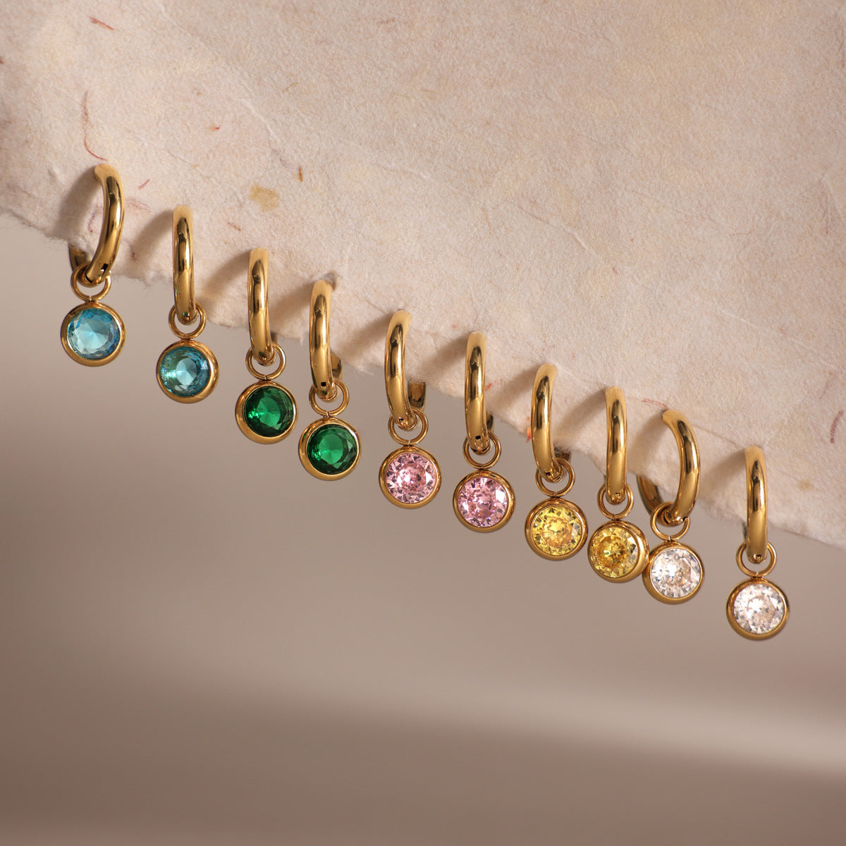 Gem Drop Hoop Earrings