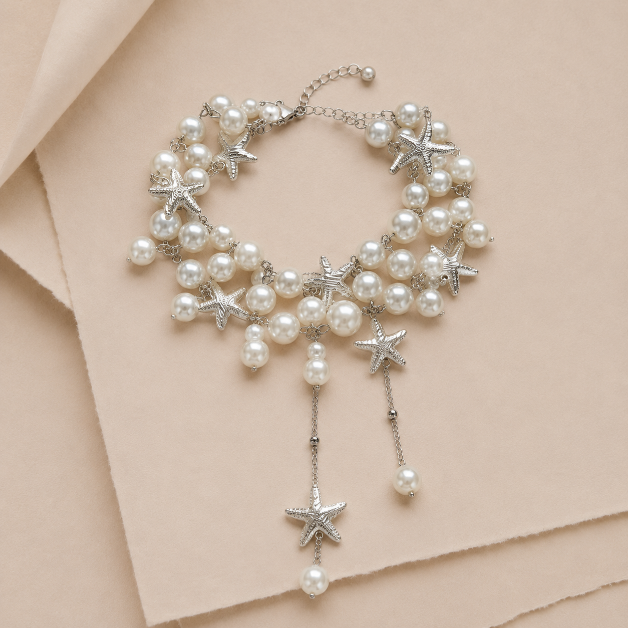 Starfish Beaded Choker Necklace