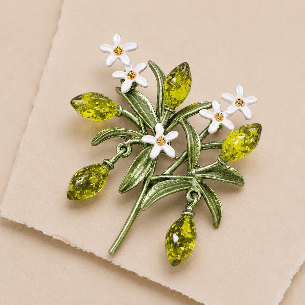 Lemon Blossom Botanical Brooch
