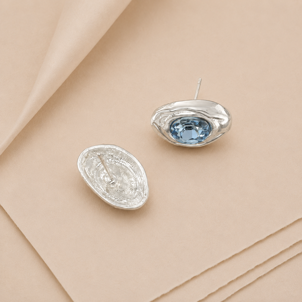 Sculptural Gem Stud Earrings