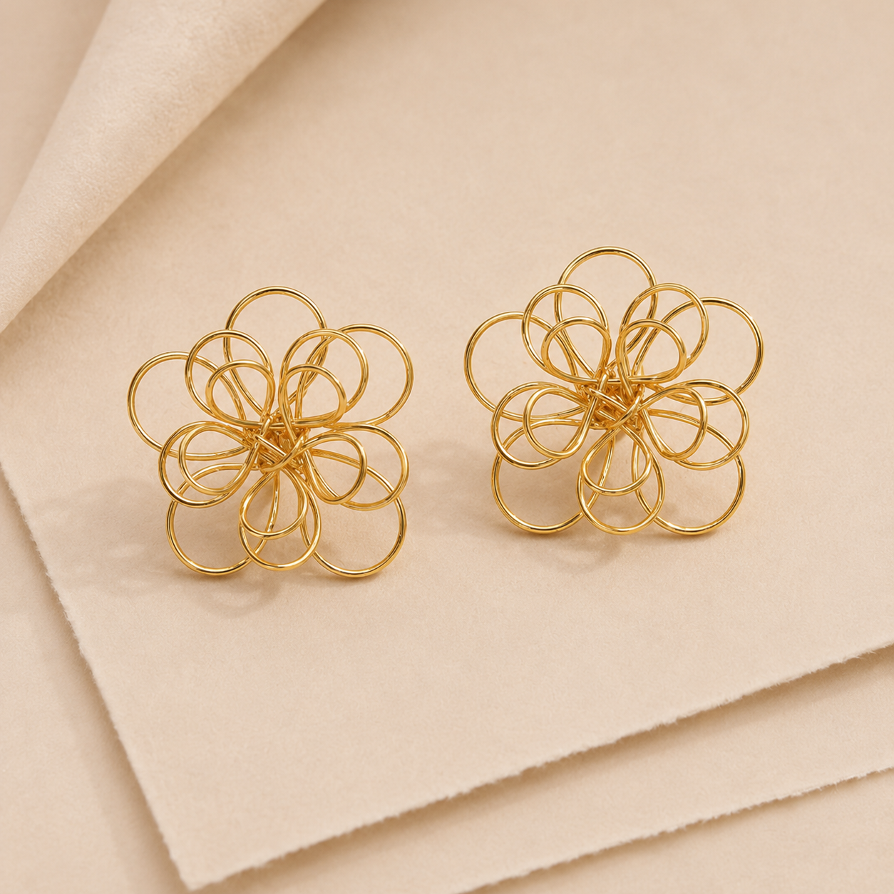 Looped Flower Stud Earrings