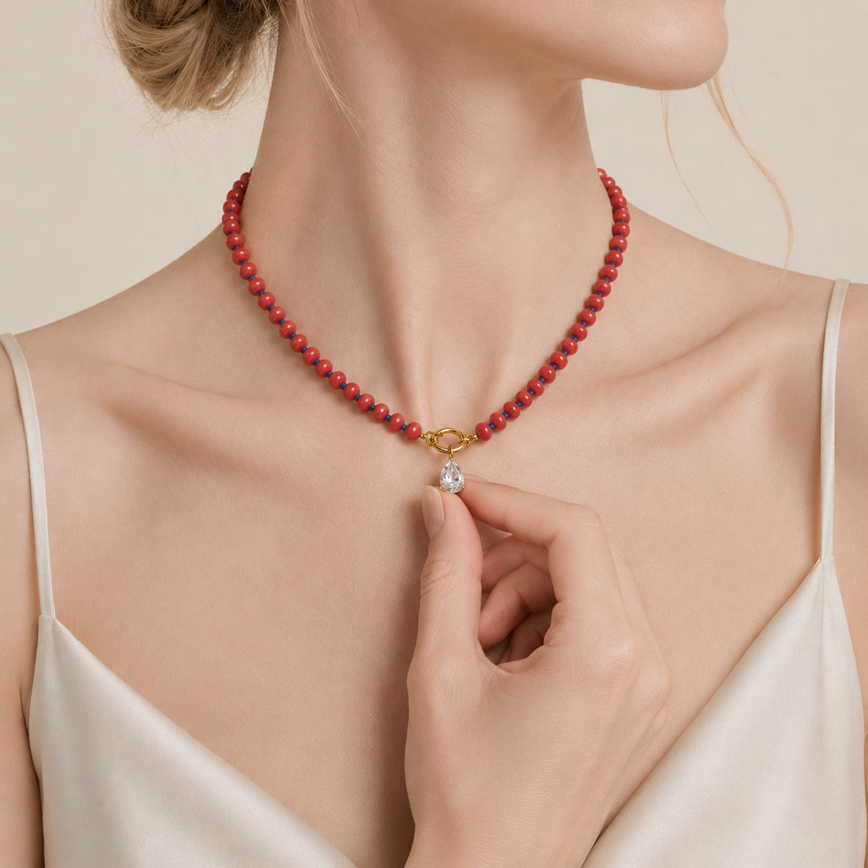 Multi-Strand Beaded Charm Necklace