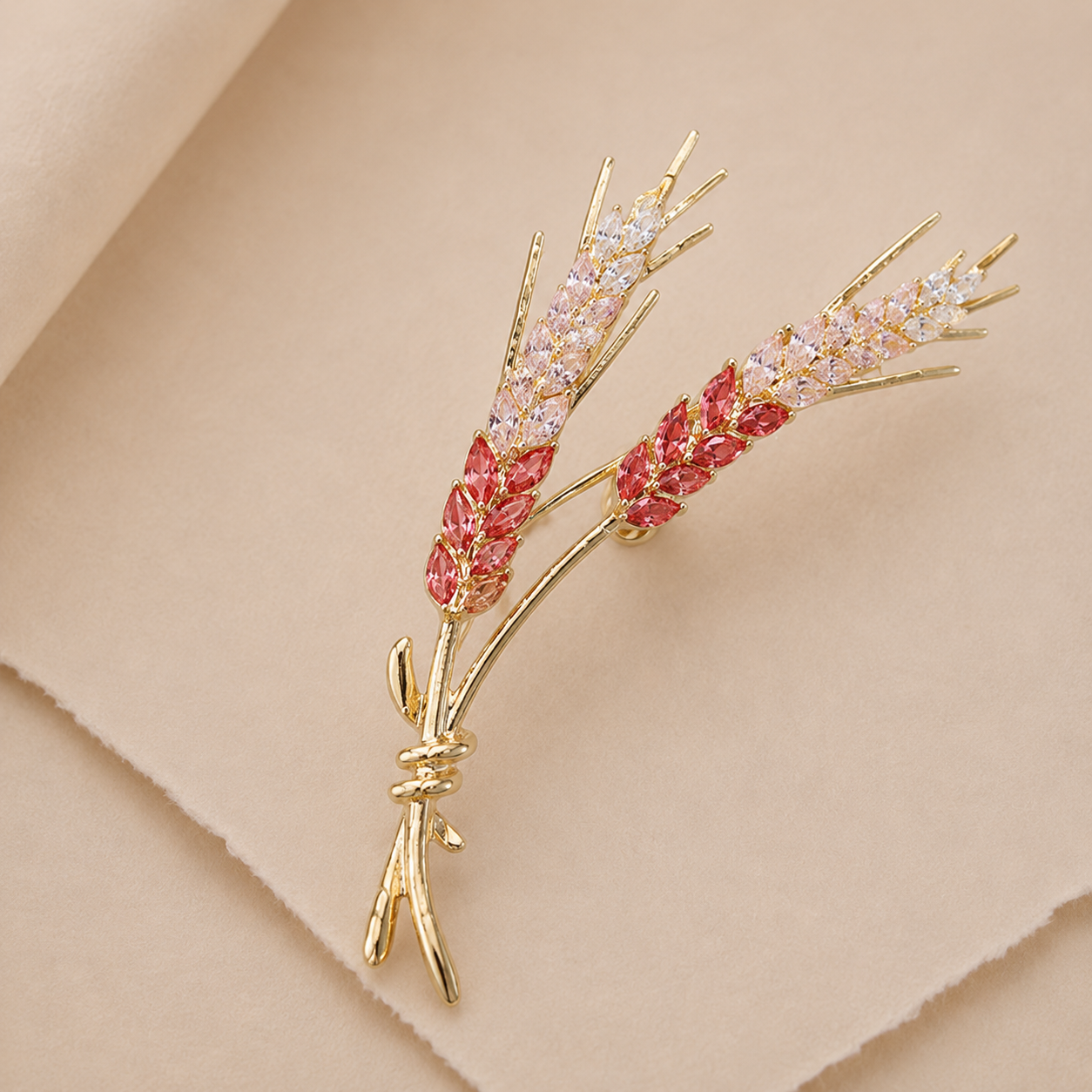 Sparkling Wheat Stem Brooch