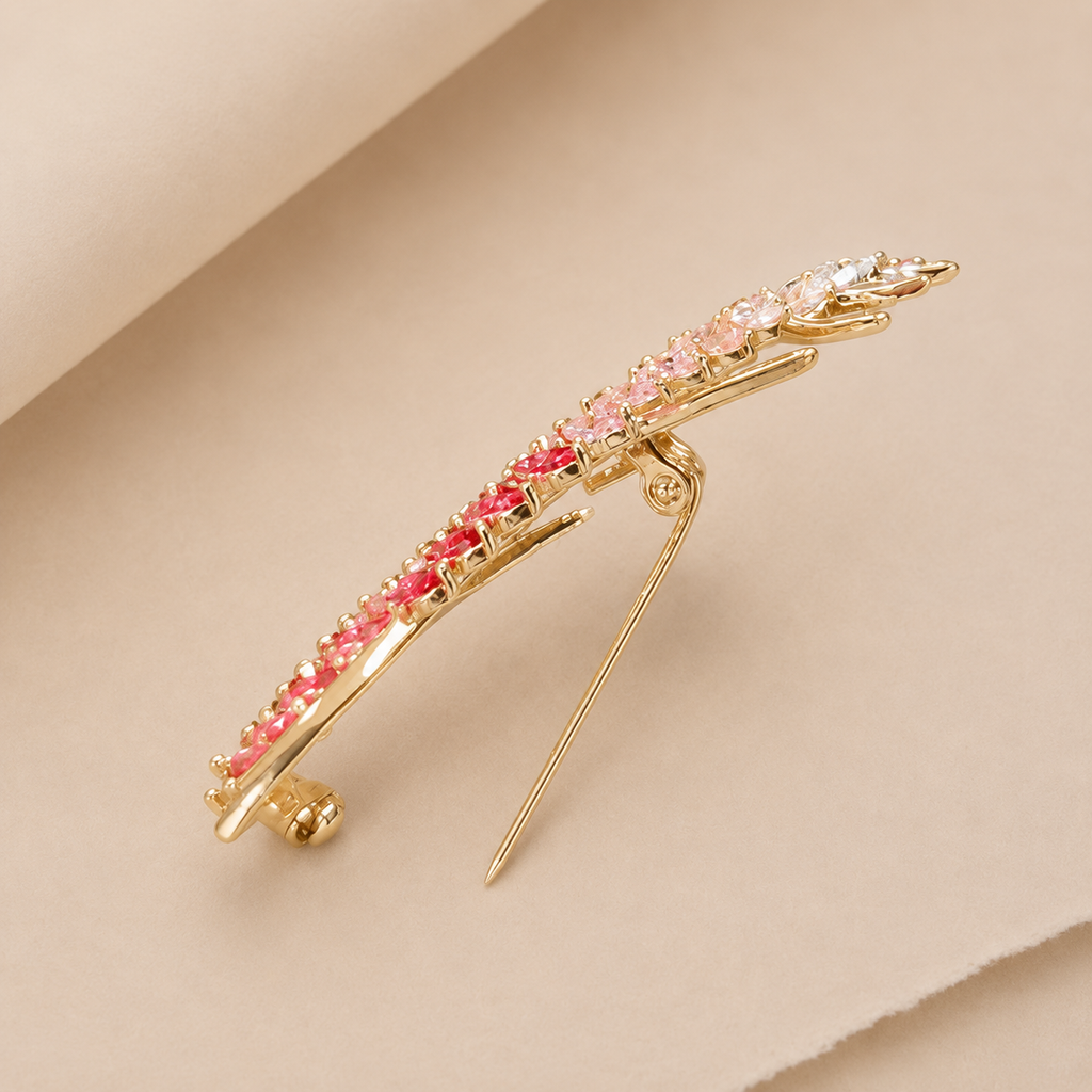 Sparkling Wheat Stem Brooch