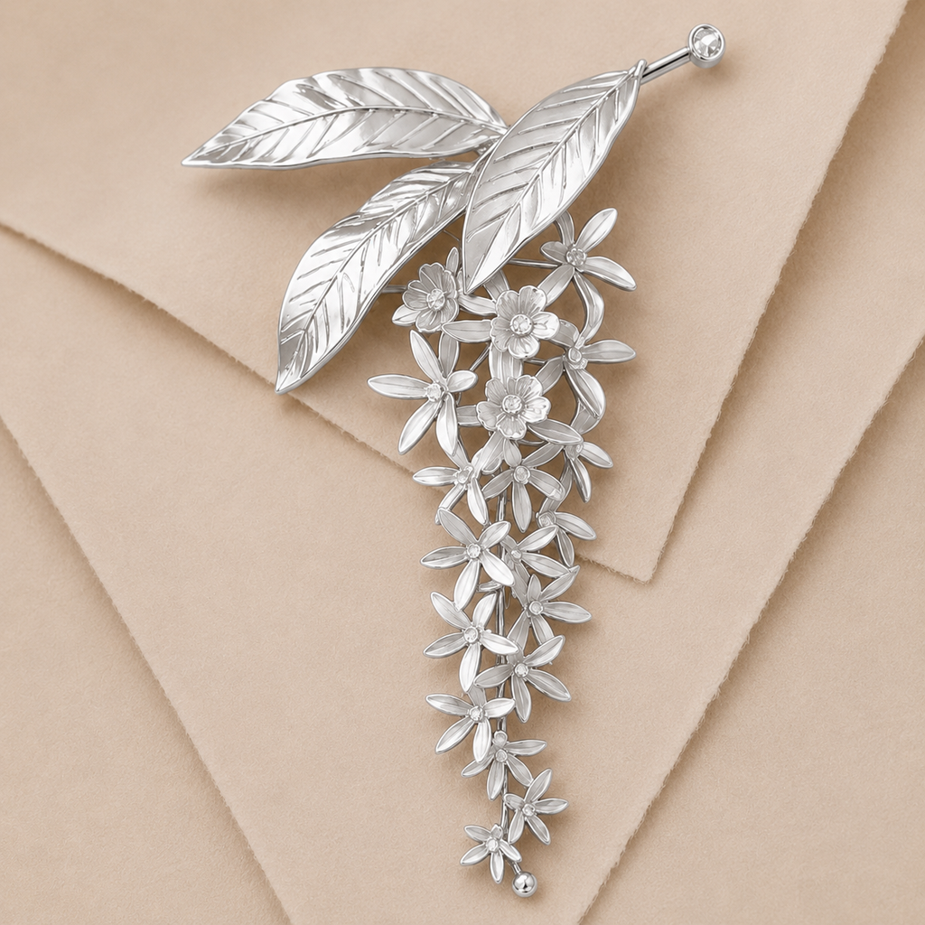 Elegant Blossom Cascade Brooch