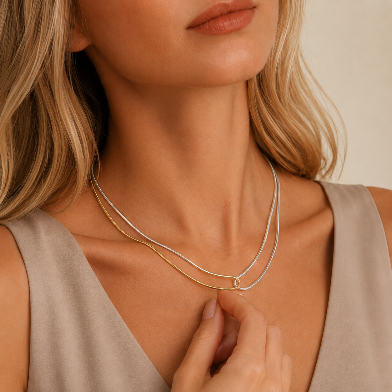 Layered Snake Chain Necklace