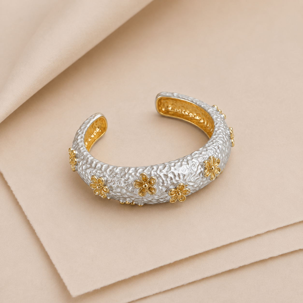 Floral Wide Cuff Bracelet