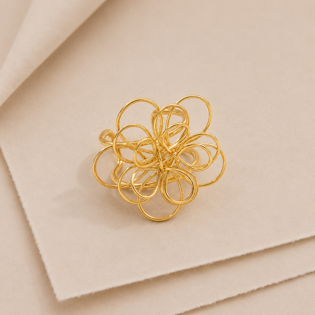 Looped Flower Statement Ring