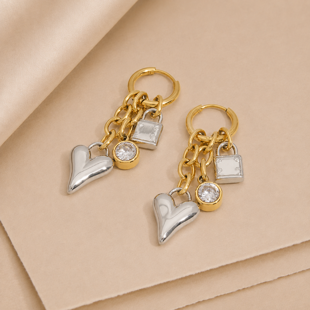 Spike Charm Hoop Earrings