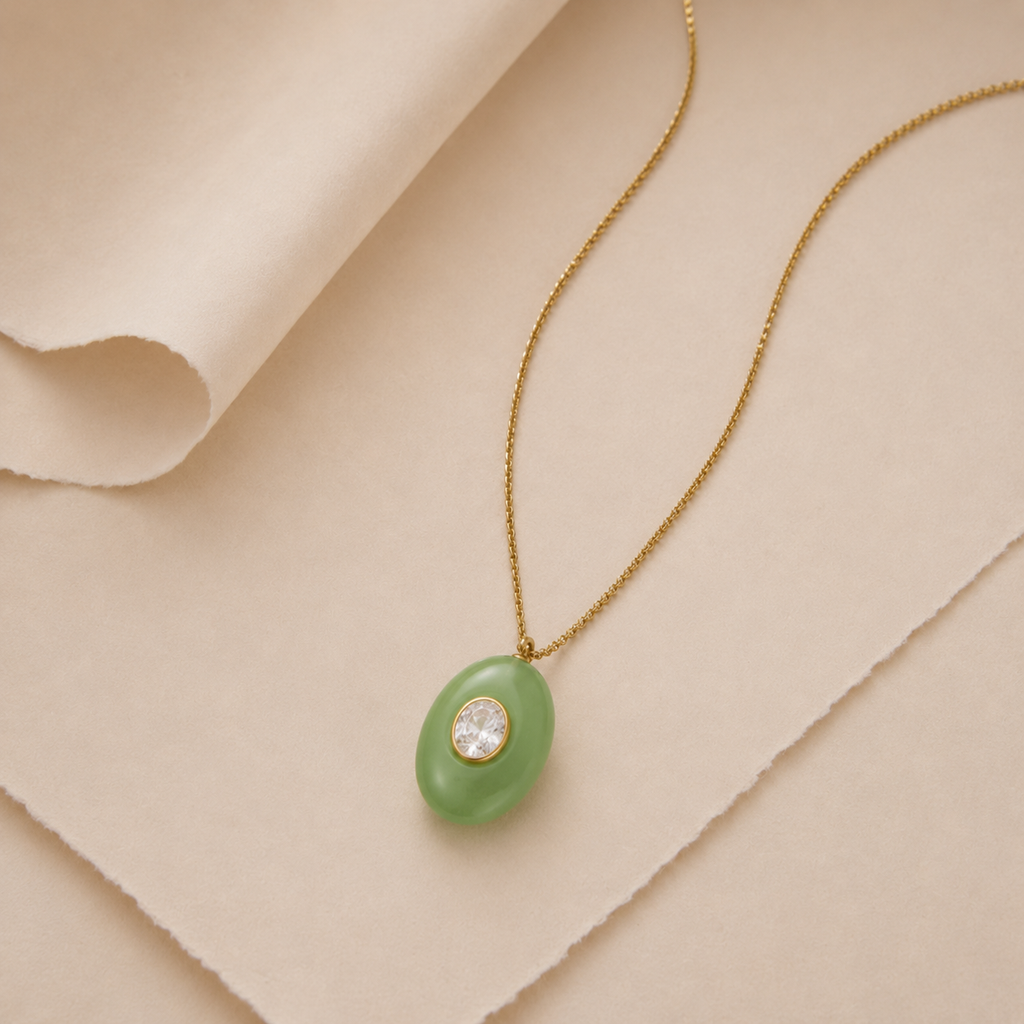 Layered Stone Pendant Necklace