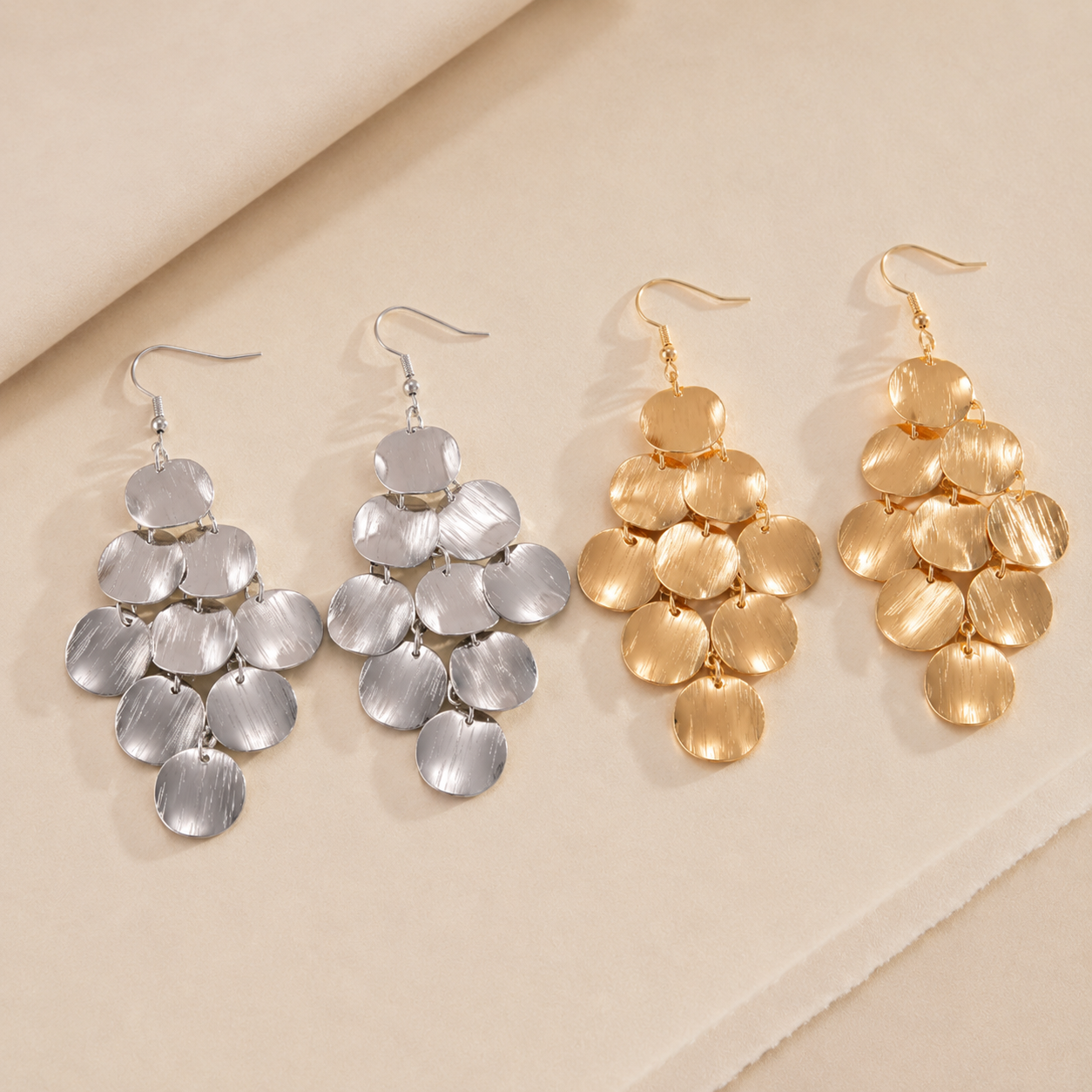Disc Chandelier Drop Earrings