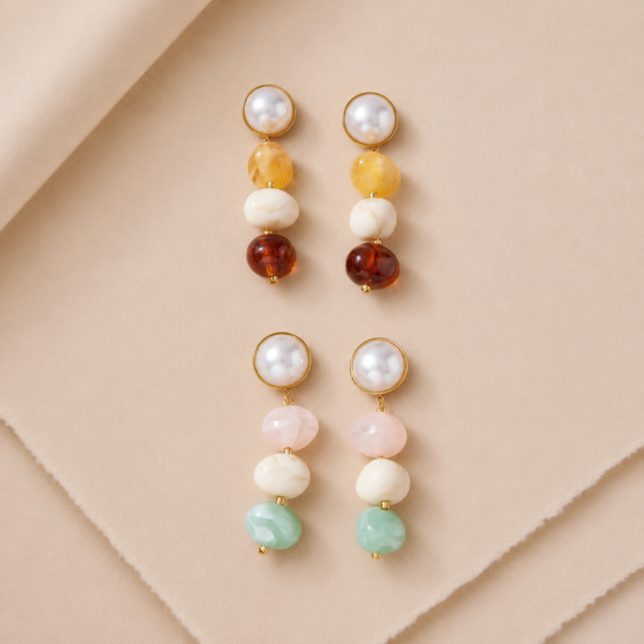 Pearl Accent Beaded Drop Earrings