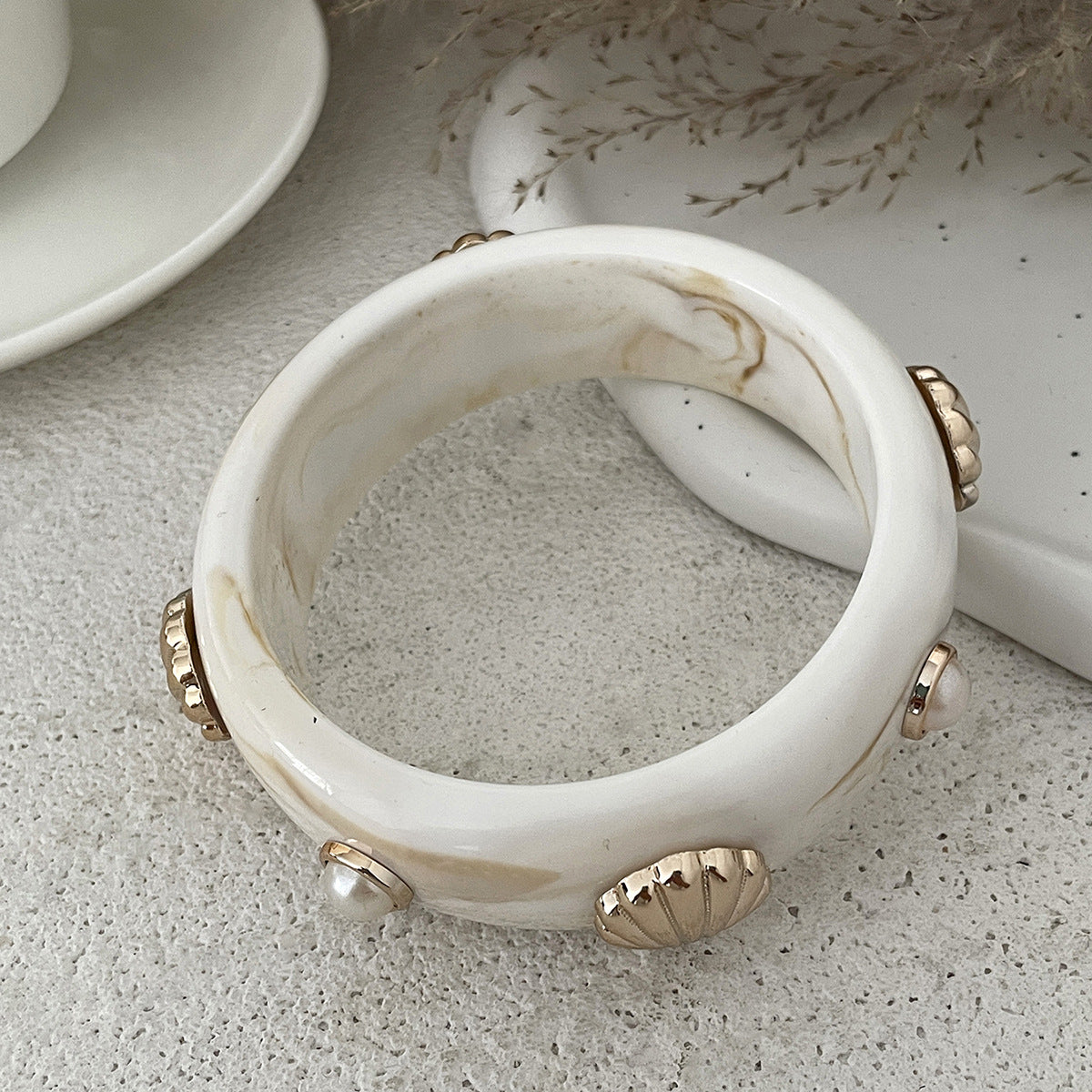 Seashell Bangle Bracelet Set