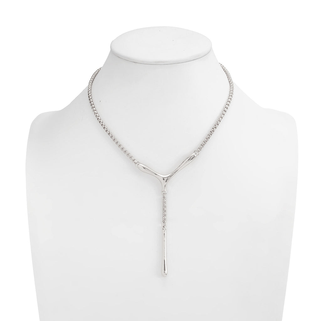 Sculptural V-Drop Necklace