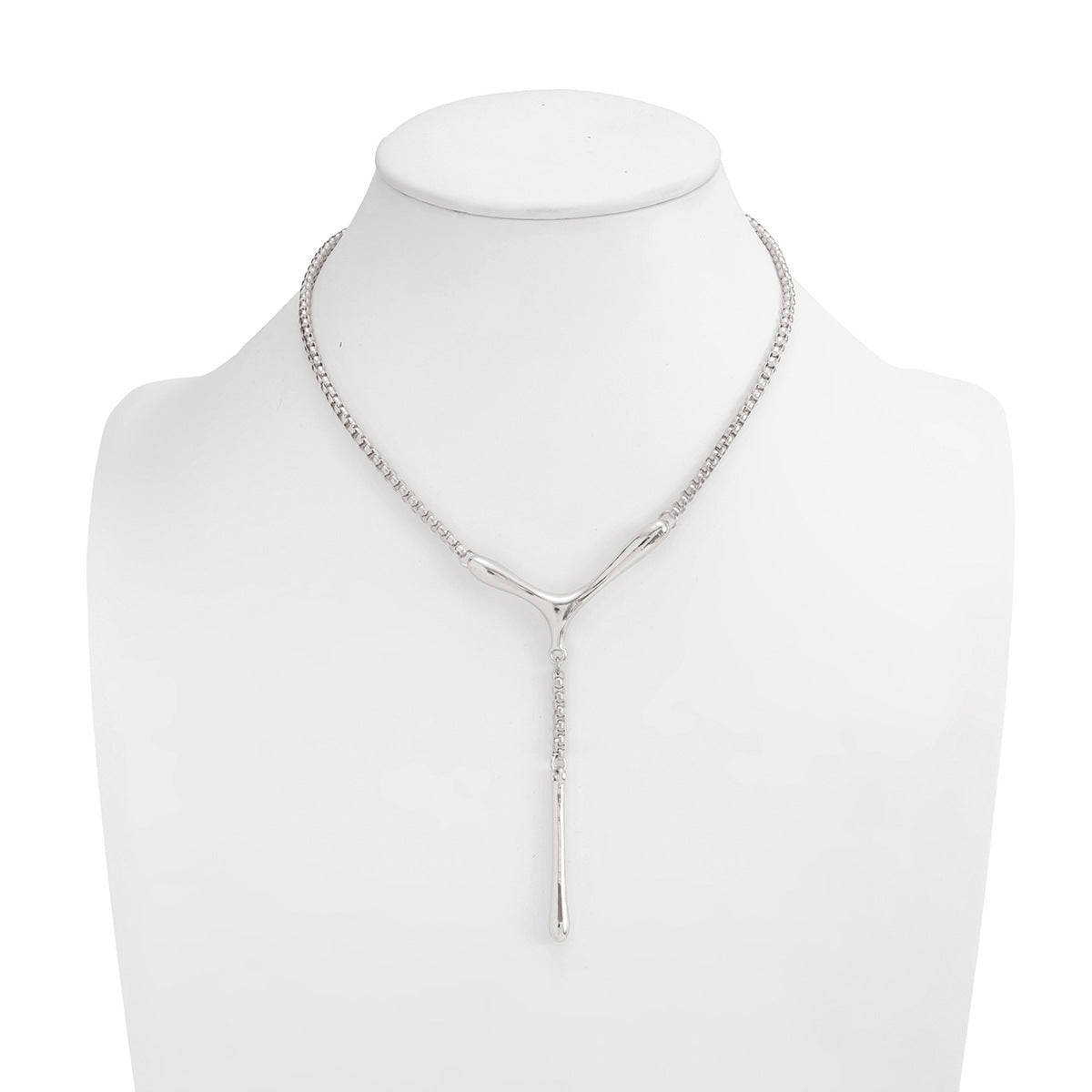 Sculptural V-Drop Necklace