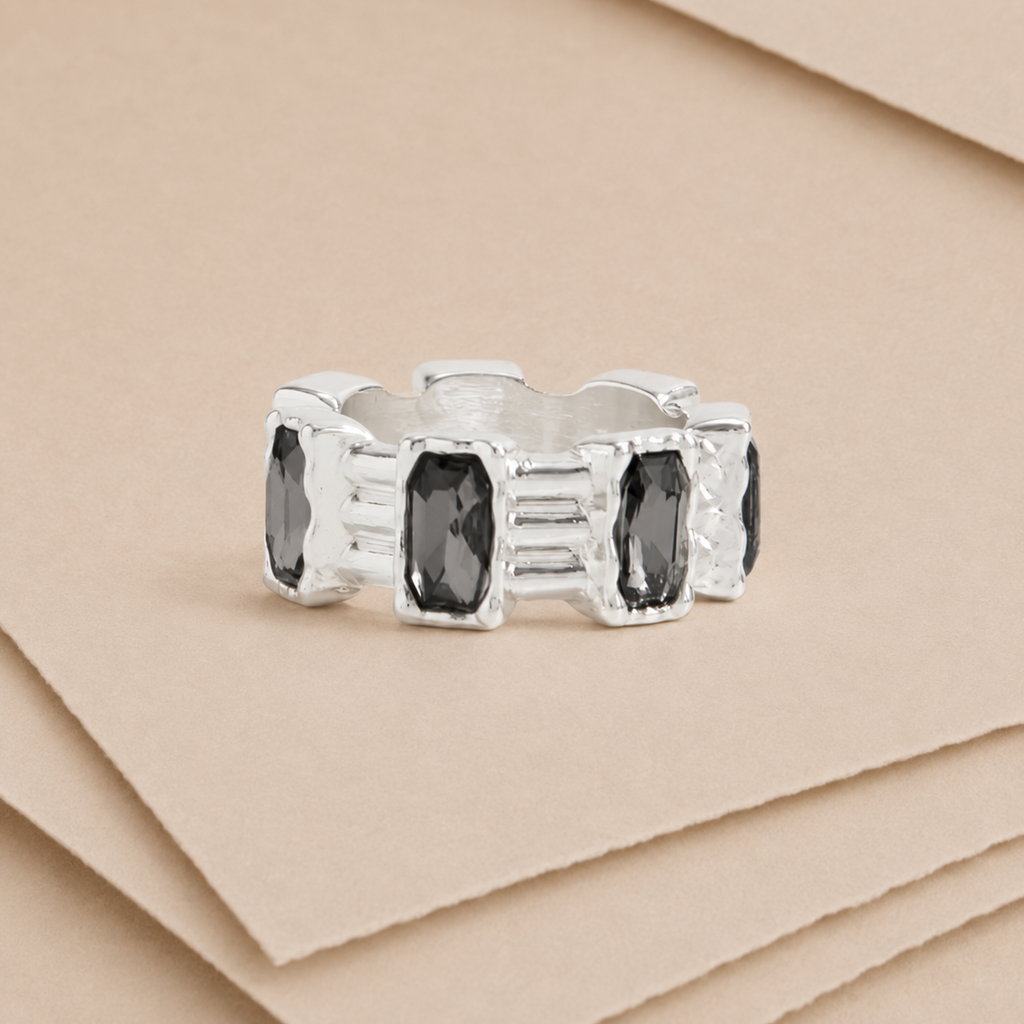 Geometric Gem Band Ring