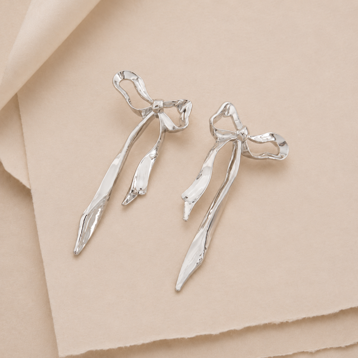 Oversized Bow Drop Earrings