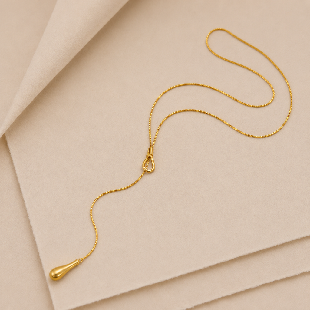 Sculptural Knot Lariat Necklace