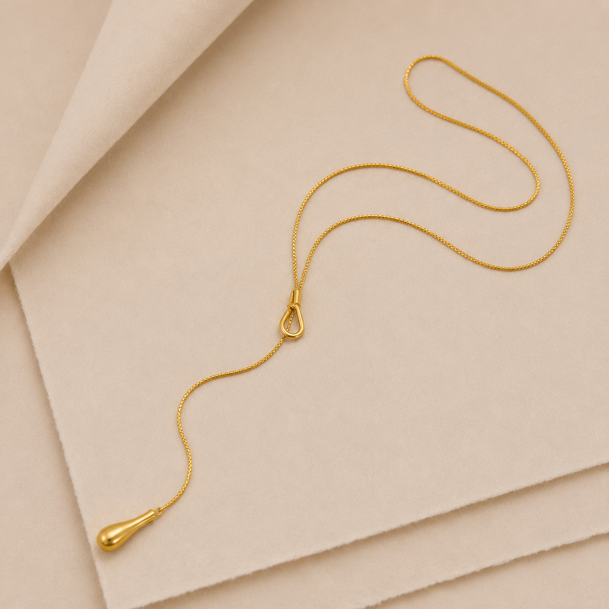 Sculptural Knot Lariat Necklace
