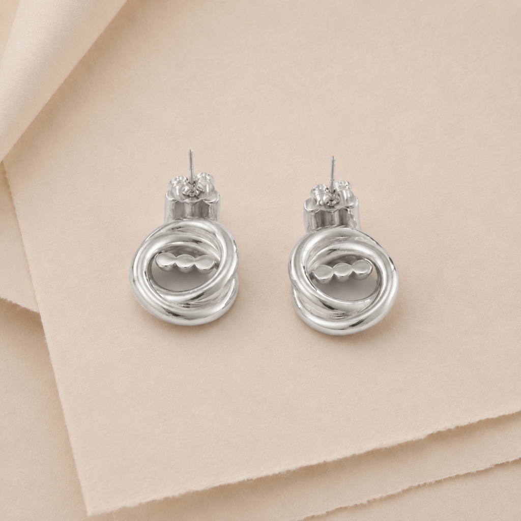 Interlock Hoop Statement Earrings