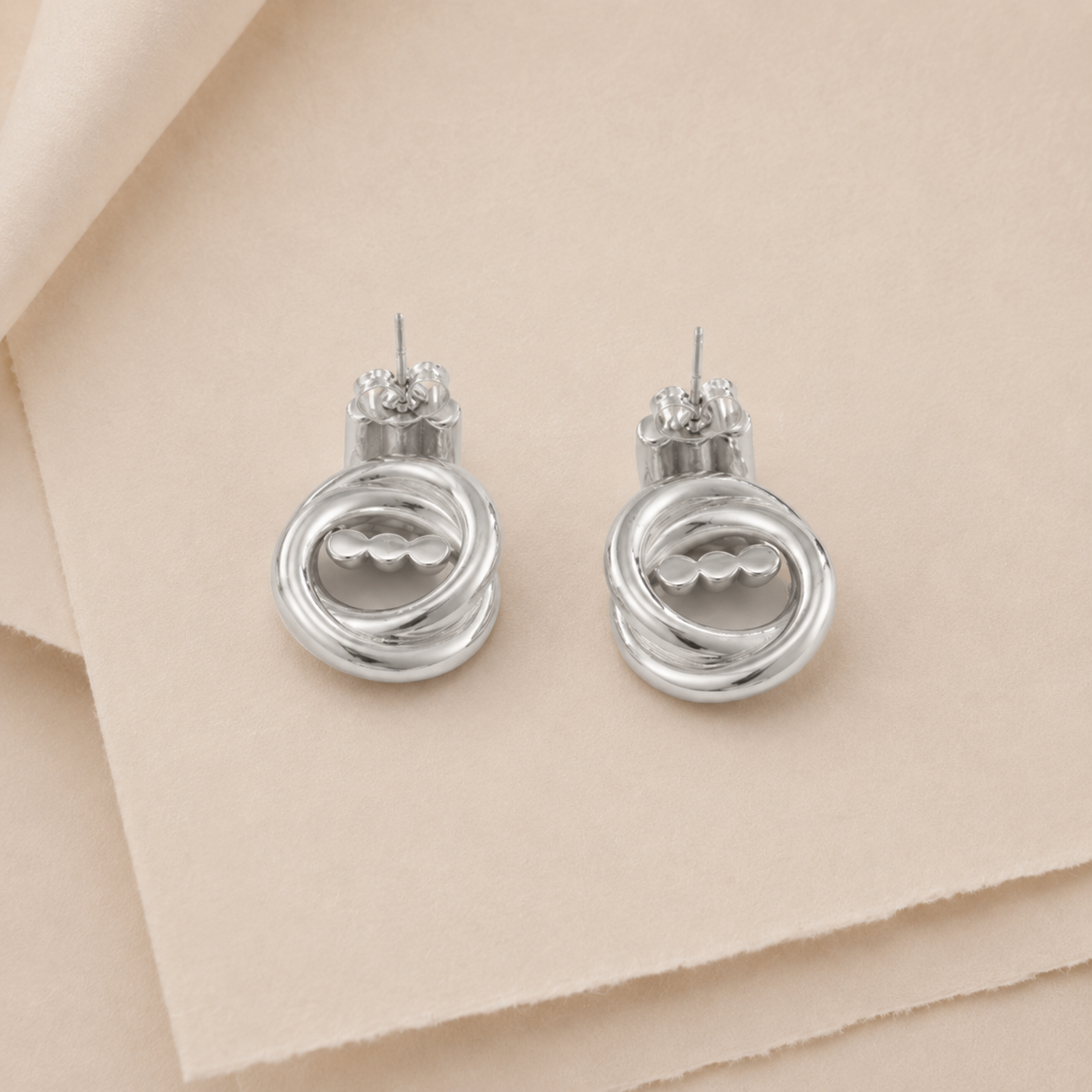 Interlock Hoop Statement Earrings