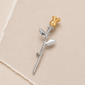 Sculpted Rose Stem Brooch